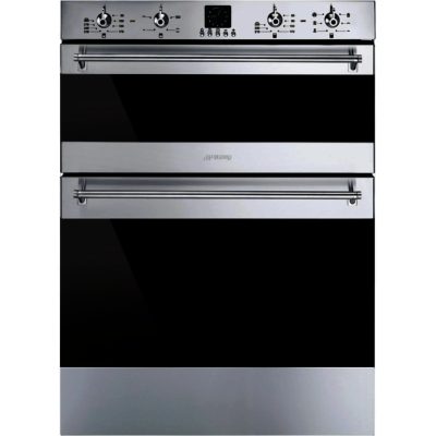 Smeg DUSF636X 60cm Classic Built In Double Electric Oven in Stainless Steel & Dark Glass Smeg DUSF636X 60cm Classic Built In Double Electric Oven in Stainless Steel & Dark Glass